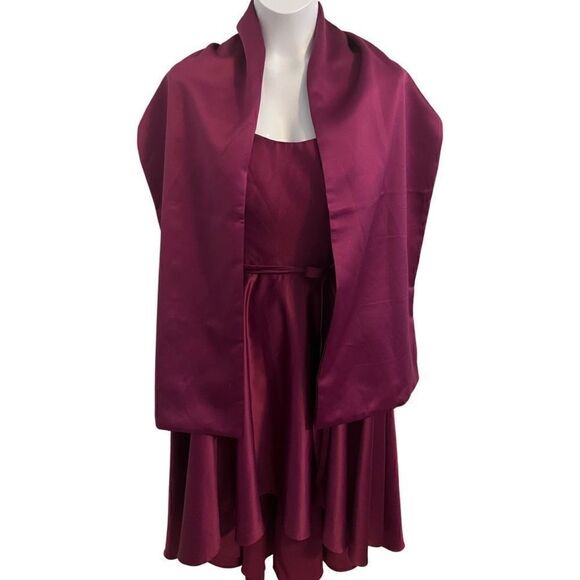 Morilee Madeline Gardner NY Burgundy Formal Dress. Open back.  Size 16 - Picture 2 of 11